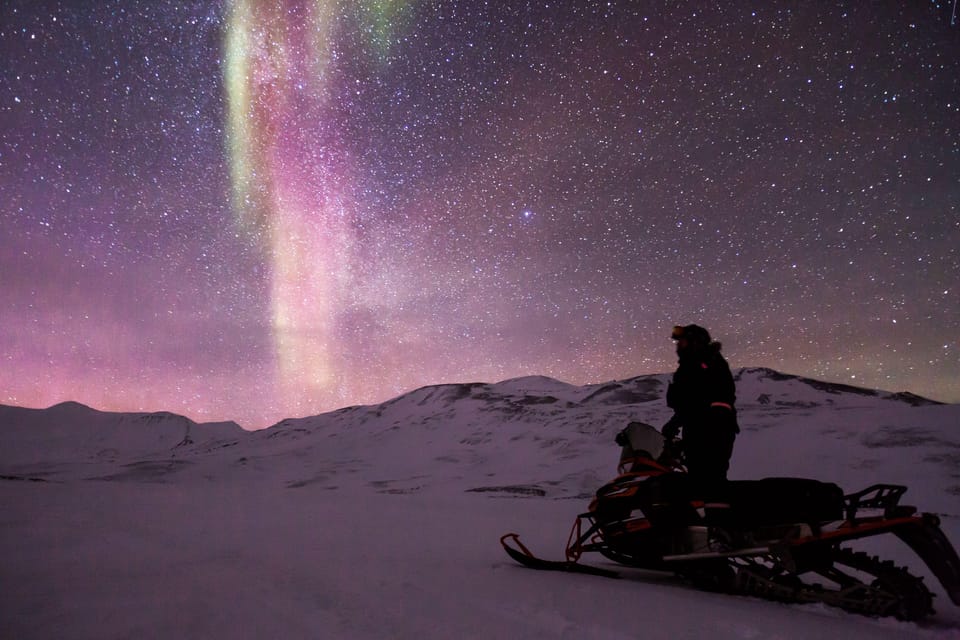 Aurora with Snowmobile 