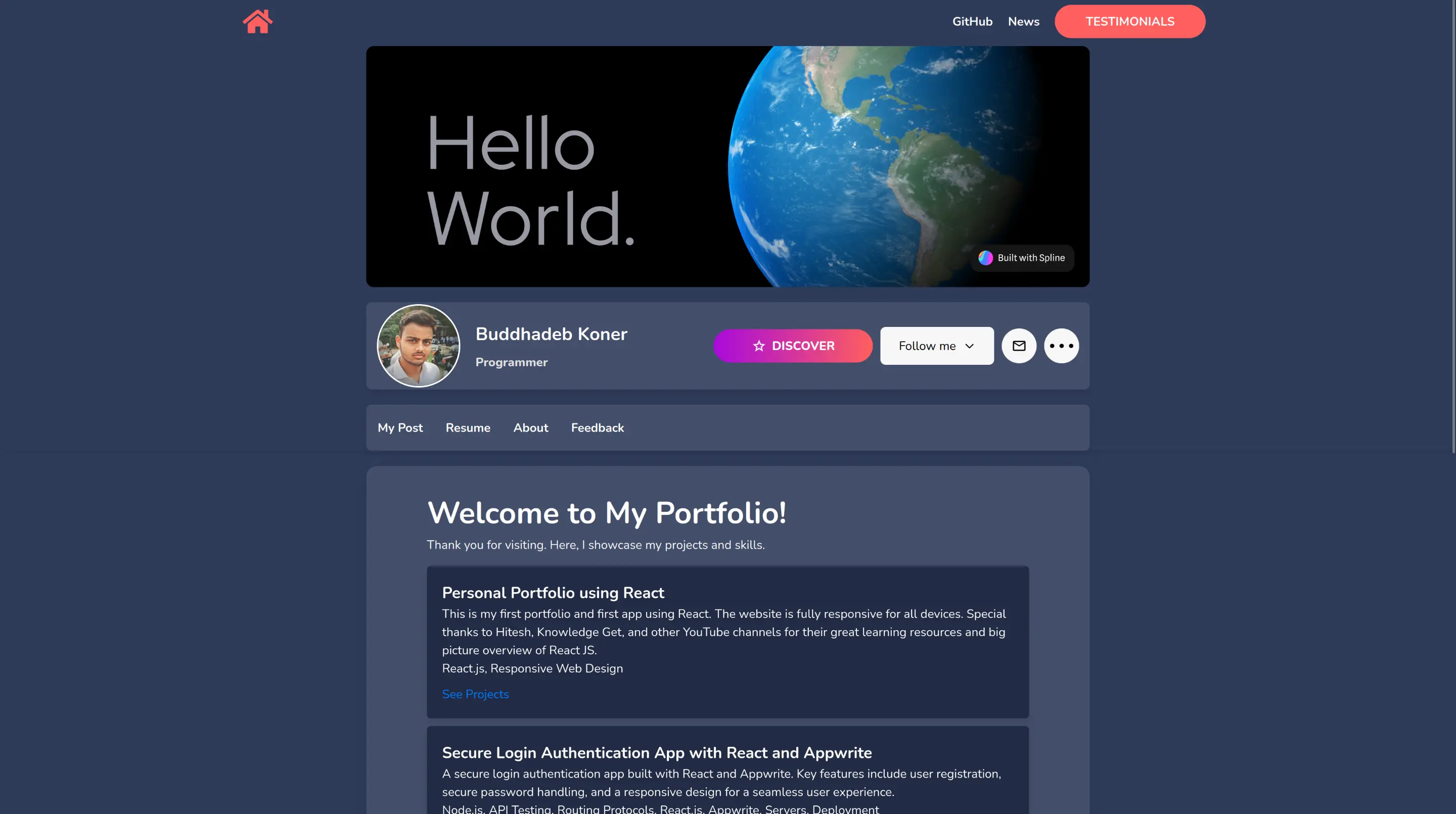 Portfolio Website Screenshot