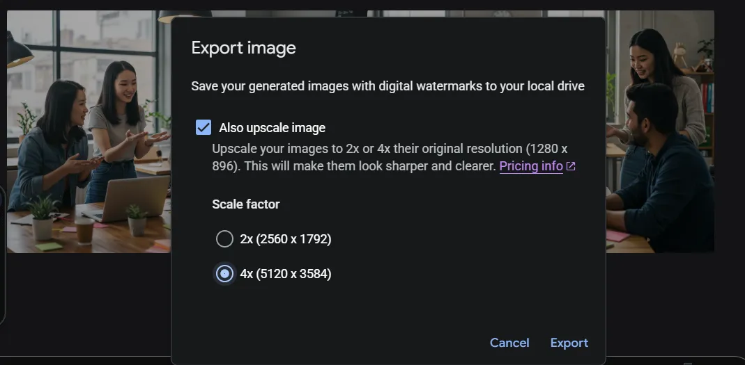 Vertex AI high-quality export options for Imagen 3