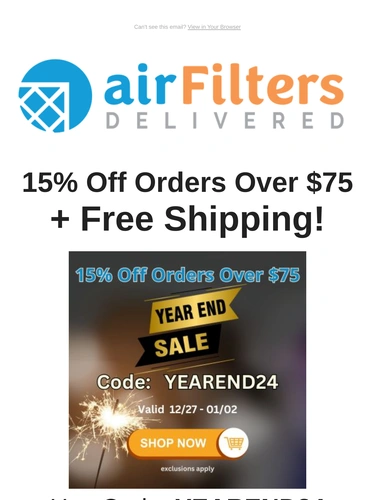 Air Filters Delivered Newsletter