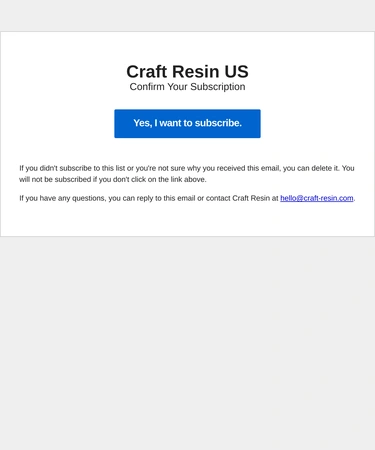 Craft Resin Newsletter