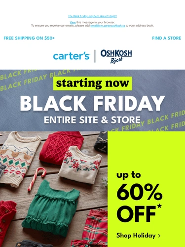 Carter's OshKosh Newsletter