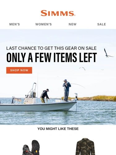 Simms Fishing Sale Announcement