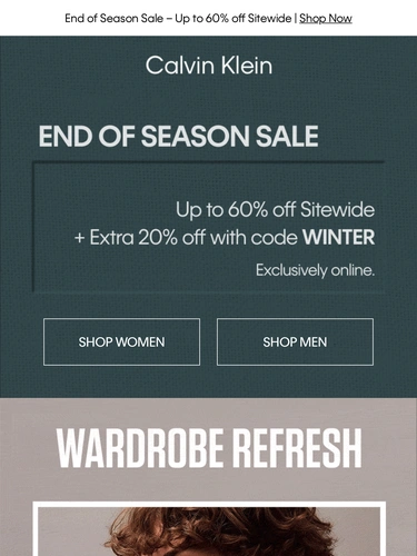 Calvin Klein Sale Announcement