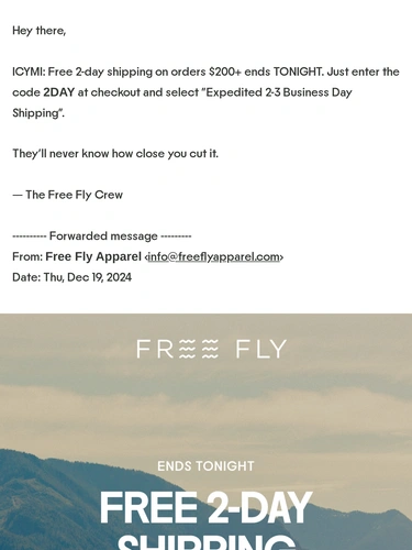 Freefly Apparel Newsletter