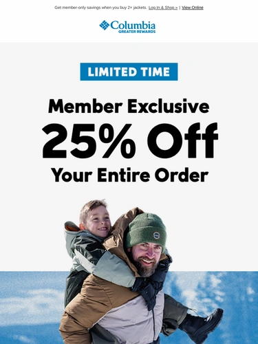 Columbia Sportswear Sale Announcement