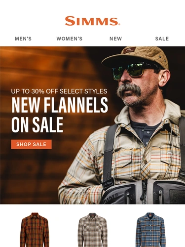 Simms Fishing Sale Announcement