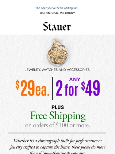 Stauer Sale Announcement