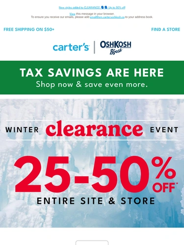 Carter's OshKosh Sale Announcement