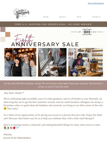 Brooklyn Haberdashery Newsletter