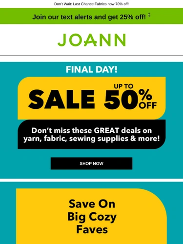 Joann Sale Announcement