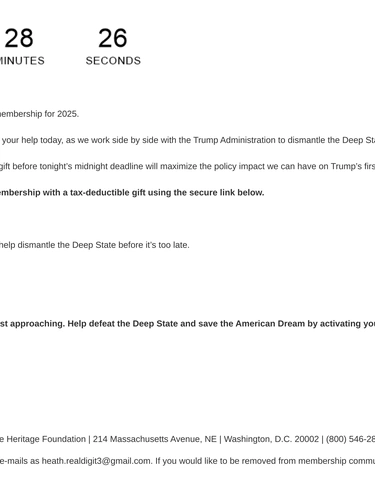 Heritage Foundation Transactional