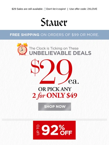 Stauer Sale Announcement