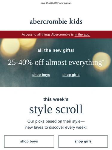 Abercrombie & Fitch Newsletter