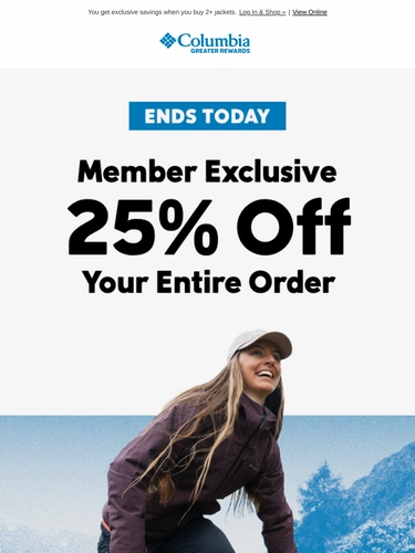 Columbia Sportswear Sale Announcement