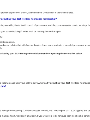 Heritage Foundation Newsletter