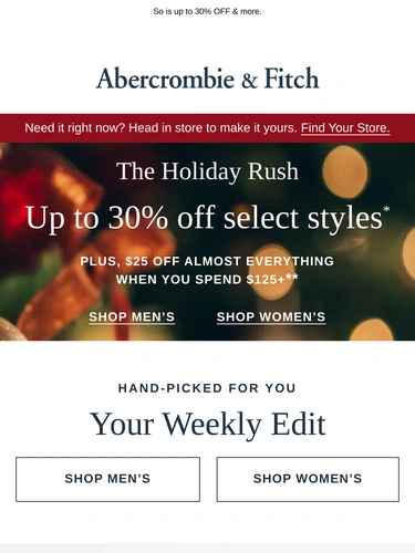 Abercrombie & Fitch Newsletter