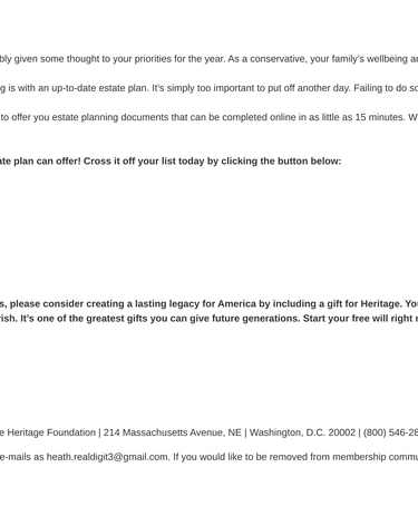 Heritage Foundation Newsletter