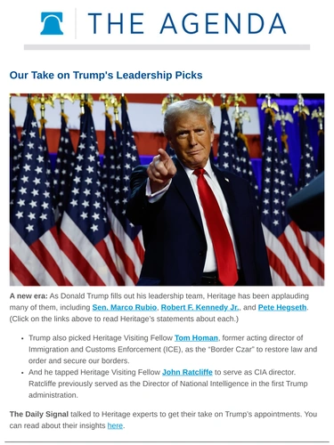 Heritage Foundation Newsletter