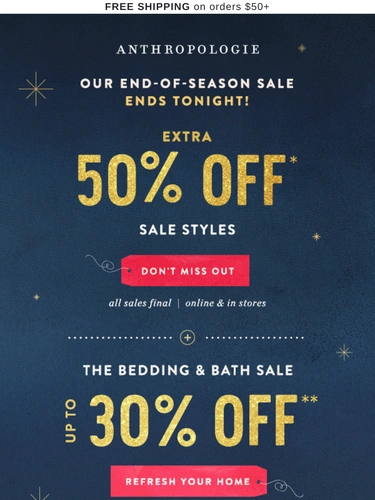 Anthropologie Sale Announcement