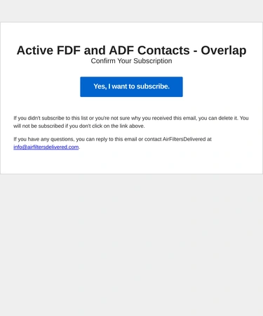 Air Filters Delivered Subscription Confirmation