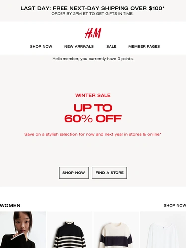 H&M Sale Announcement