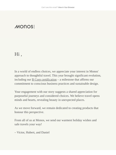 Monos Newsletter