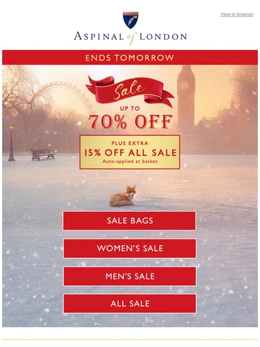 Aspinal of London Sale Announcement