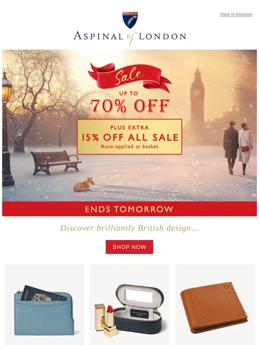 Aspinal of London Sale Announcement