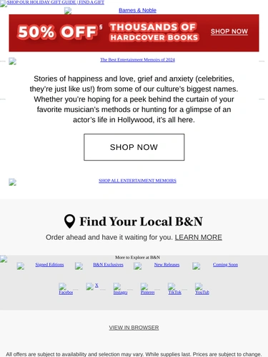 Barnes & Noble Newsletter