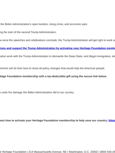 Heritage Foundation Transactional
