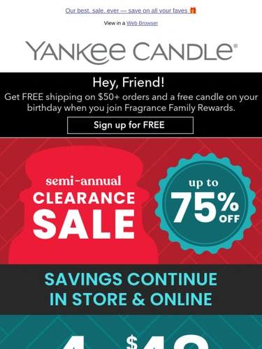 Yankee Candle Sale Announcement