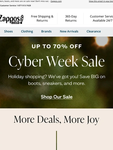 Zappos Sale Announcement