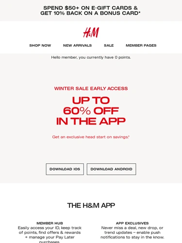 H&M Sale Announcement