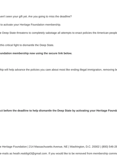 Heritage Foundation Loyalty Program