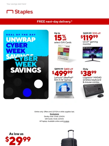 Staples Sale Announcement