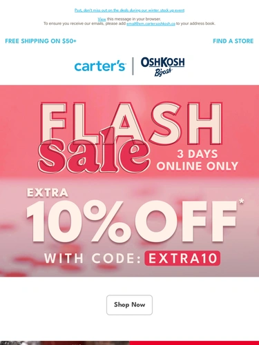 Carter's OshKosh Sale Announcement