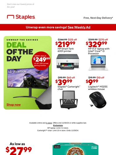 Staples Sale Announcement