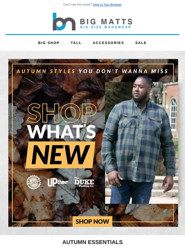 Big Matt's Menswear Newsletter