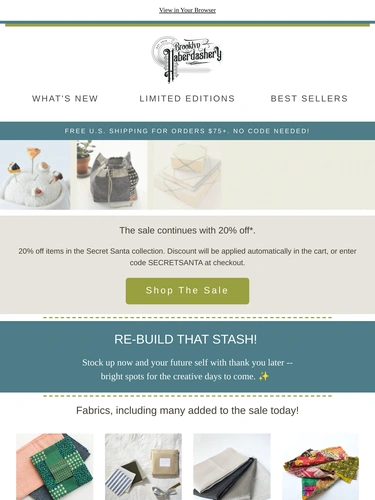 Brooklyn Haberdashery Newsletter