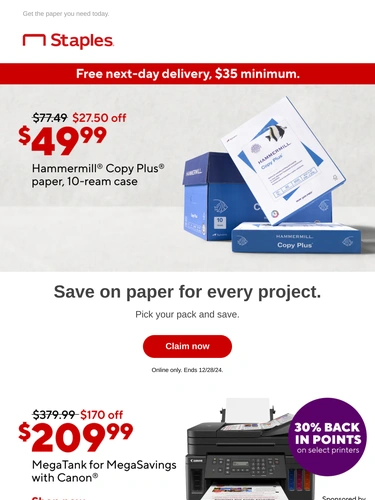 Staples Sale Announcement