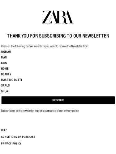 Zara Newsletter