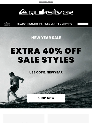 Quiksilver Sale Announcement