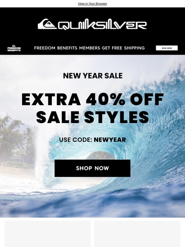 Quiksilver Sale Announcement