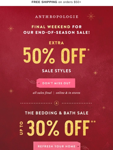 Anthropologie Sale Announcement