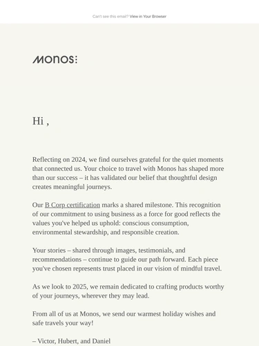 Monos Newsletter