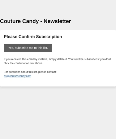 Couture Candy Newsletter