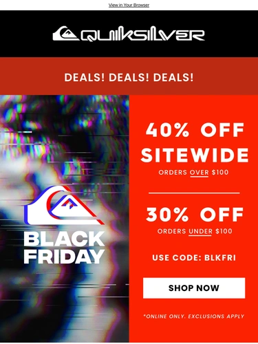 Quiksilver Sale Announcement