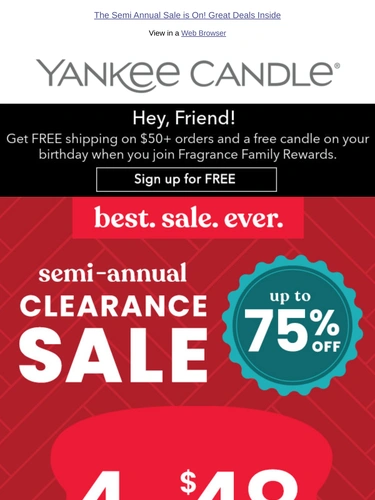 Yankee Candle Sale Announcement