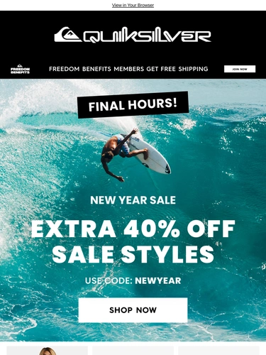 Quiksilver Sale Announcement